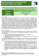 ODOTs Snow and Ice Performance Evaluation Tools  A Student Transportation Advancement Research STAR Project Fact Sheet
