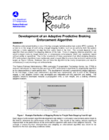 Development of an Adaptive Predictive Braking Enforcement Algorithm Research Results