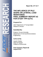 The Influence of Pile Shape on Lateral Load Resistance Final Summary Report 2 for Study TPF5272