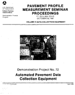 Pavement Profile Measurement Seminar Proceedings Ft Collins Colorado October 58 1987 Volume II