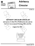 AC 00210 ADVISORY CIRCULAR CHECKLIST AND STATUS OF OTHER FAA PUBLICATIONS FOR SALE BY THE US GOVERNMENT PRINTING OFFICE