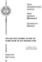 Texas AM Traffic Assignment Edit Print Trip Volumes for IBM 1401 Data Processing System