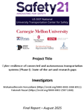 Cyber Resilience of Connected and Autonomous Transportation Systems Phase I StateoftheArt and Research Gaps