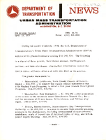 Department of Transportation News Urban Mass Transportation Administration UMTA 5674