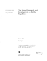 The Role of Research and Development on Safety Regulation