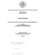 Statistical Policy Working Paper 17 Survey Coverage