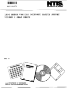 1996 Motor Vehicle Occupant Safety Survey Volume 3 Seat Belts