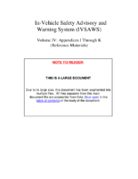Invehicle Safety Advisory and Warning System IVSAWS Volume IV Appendixes I Through K Reference Materials