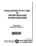 Evaluation of fly ash in water reduced paving mixtures