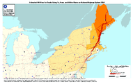 Estimated FAF Flow for Trucks Going To From and Within Maine on National Highway System 2050