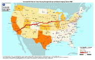 Estimated FAF Flow for Trucks Passing Through Colorado on National Highway System 2050