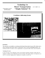 Technology in rural transportation Simple solution 2 coordinate addressing system