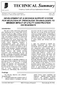 Development of a Decision Support System for Selection of Trenchless Technologies to Minimize Impact of Utility Construction on Roadways Technical Summary