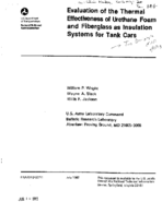 Evaluation of the Thermal Effectiveness of Urethane Foam and Fiberglass as Insulation Systems for Tank Cars