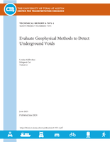Evaluate Geophysical Methods to Detect Underground Voids