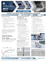 MCTC Findings Saw Cutting for Concrete Paving