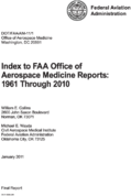 Index to FAA Office of Aerospace Medicine Reports 1961 through 2010