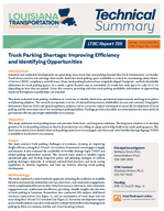 Truck Parking Shortage Improving Efficiency and Identifying Opportunities Technical Summary