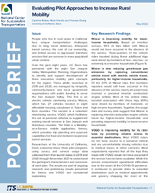 Evaluating Pilot Approaches to Increase Rural Mobility Policy Brief