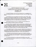Secretary of Transportation Rodney Slater Speeches December 2000