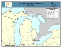 US  Canada Land Ports of Entry LPOEs Michigan