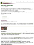 Human Environment Digest November 2 2017