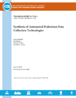 Synthesis of Automated Pedestrian Data Collection Technologies Report
