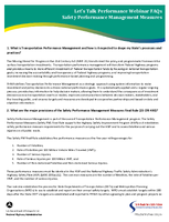 Lets Talk Performance Webinar FAQs Safety Performance Management Measures