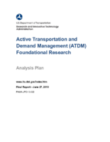 Active transportation and demand management ATDM foundational research  analysis plan