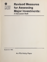 Revised Measures for Assessing Major Investments A Discussion Draft