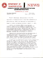Department of Transportation News Urban Mass Transportation Administration UMTA 13074