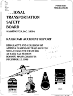 Interstate Commerce Commision Report of the Accident  Investigation Occuring on the AMTRAK TRAIN BOSTON MA