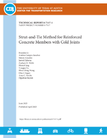 StrutandTie Method for Reinforced Concrete Members With Cold Joints