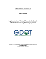 Implementation of Optimal Parameter Settings in GDOTs Current Ramp Metering Operation