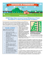 Successes in Stewardship  CEDAR Helps States Increase Process Efficiencies in Project Development to Improve Environmental Compliance