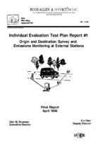 Individual evaluation test plan report 1  Origin and Destination Survey and emissions monitoring at external stations