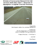 Division of Construction Research OnCall Services 20202023 Task 1 Detection of Segregation in Asphalt Concrete Pavement