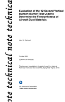Evaluation of the 12Second Vertical Bunsen Burner Test Used to Determine the Fireworthiness of Aircraft Duct Materials