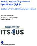 Phase 1 System Requirements Specification SyRS  Buffalo NY ITS4US Deployment Project