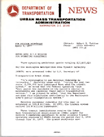 Department of Transportation News Urban Mass Transportation Administration UMTA 7719 Metro Gets 178 Million for Operating Assistance