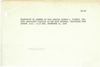 Transcript of Address of Rear Admiral Howard L Vickery Over Associated Stations of the Blue Network