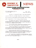 Department of Transportation News Urban Mass Transportation Administration DOT 0570