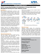 Incorporating Resilience Considerations in Transportation Asset Management Planning and Project Selection Process Project Summary Report