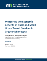 Measuring the Economic Benefits of Rural and Small Urban Transit Services in Greater Minnesota