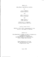 Analysis of Rural Public Transportation in Texas