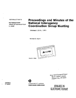 Proceedings and Minutes of the National Interagency Coordination Group Meeting