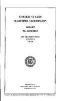 United States Maritime Commission Report to Congress for the Period Ended October 25 1939