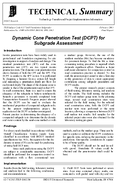 Dynamic Cone Penetration Test DCPT for Subgrade Assessment Technical Summary
