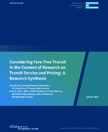 Considering FareFree Transit in the Context of Research on Transit Service and Pricing A Research Synthesis
