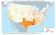 Estimated FAF Flow for Trucks Going To From and Within Louisiana on National Highway System 2017